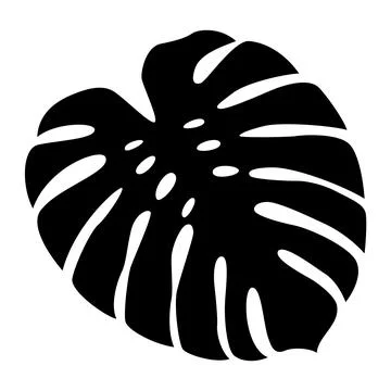 Monstera Leaf Silhouette Tropical Vector Icon Ilustración de archivo