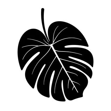 Monstera Leaf Silhouette Vector Illustration Stock Illustration