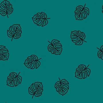 Monstera leaf tropical vector seamless pattern イラスト素材