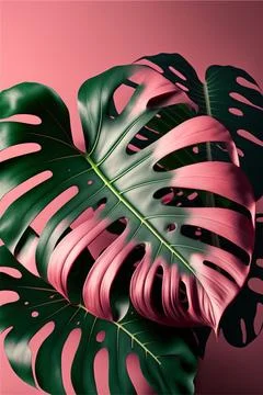 Monstera Leaf Wallpaper Background Stock Illustration