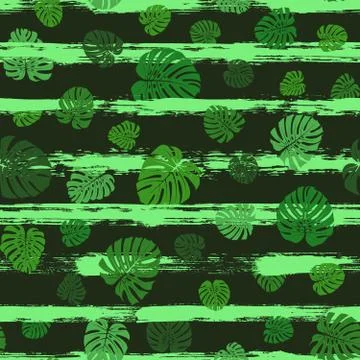 Monstera Leaves Pattern Stock Illustration