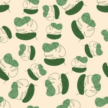 Monstera pattern Stock Illustration