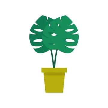 Monstera plant flat icon, vector color illustration Stock Illustration