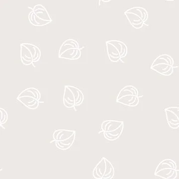 Monstera plant leaf line vector seamless pattern Illustrazione stock