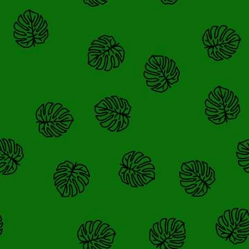 Monstera plant leaf vector seamless pattern イラスト素材