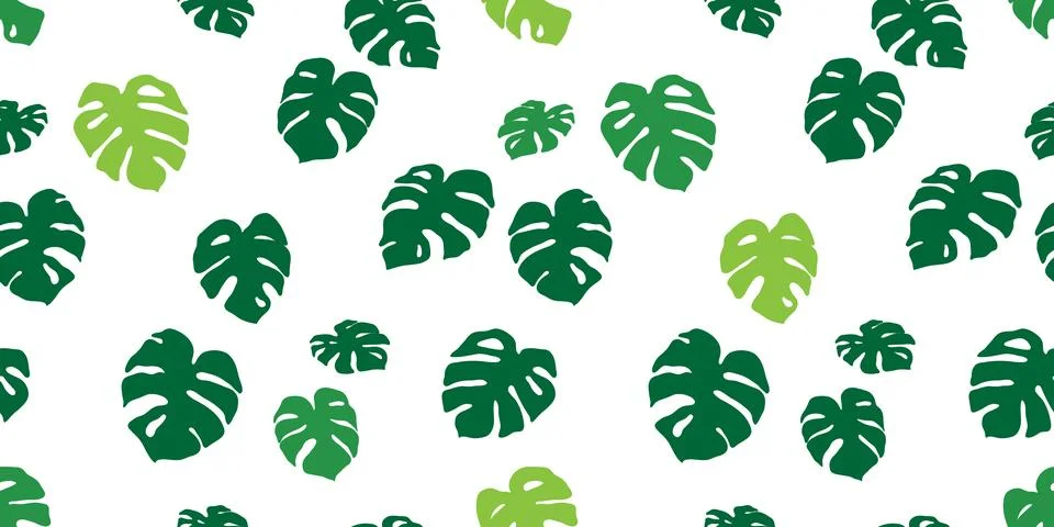 Monstera seamless pattern vector leaf leaves isolated wallpaper background 库存插图