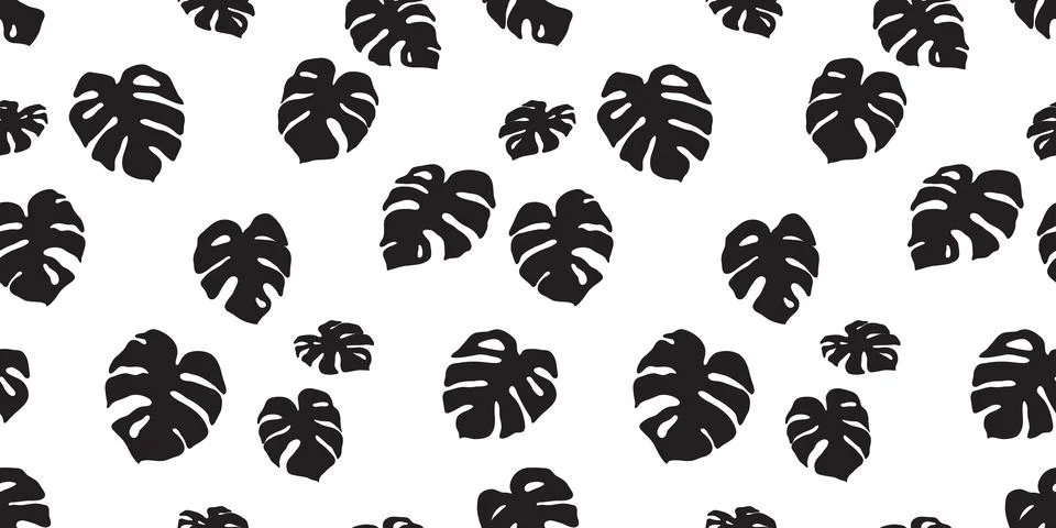Monstera seamless pattern vector leaves plant wallpaper background イラスト素材