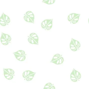 Monstera tropical leaf glyph vector seamless pattern イラスト素材