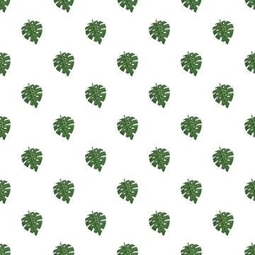 Monstera tropical leaf repeating pattern background Stock Illustration