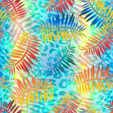 Monstera tropical leaf vector illustration. Vector banner. Seamless Pattern. Stock Illustration
