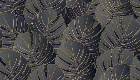 Monstera tropical leaf vector illustration. Vector banner. Seamless Pattern. Stock Illustration