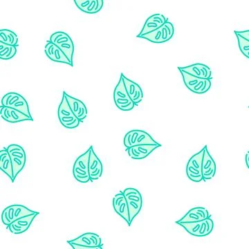 Monstera tropical leaf vector seamless pattern Illustrazione stock