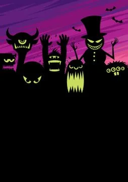 Monsters Background Stock Illustration