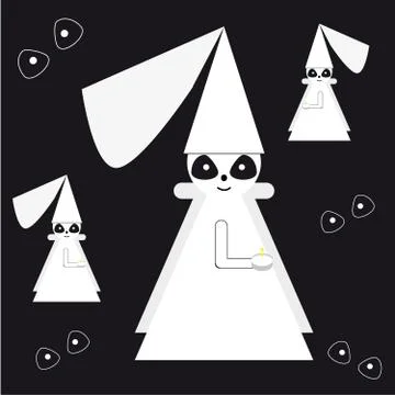 Monsters on black background Stock Illustration