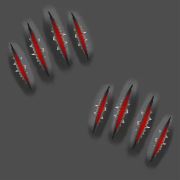 Monsters claws traces Stock Illustration