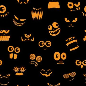 Monsters Halloween Pattern 2 Illustrazione stock