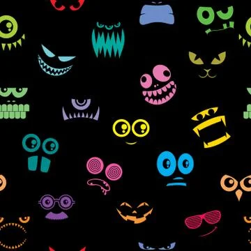 Monsters Halloween Pattern Illustrazione stock