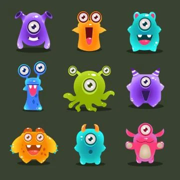 Monsters Lovely Vector Illustration Illustrazione stock