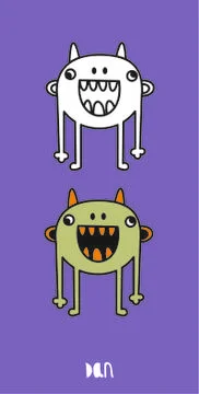Monsters postcards Stock Illustration