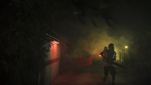 Monsters roam around on Halloween night Stock-Footage 252643353