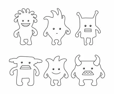 Monsters Set Stock Illustration