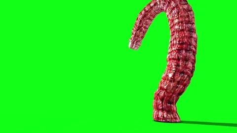 Monstrous Alien Worm Attacks Back Green Screen 3D Rendering Animation 스톡 동영상 81661087