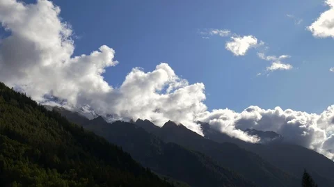 Mont blanc with clouds timelapse Stock Footage 116597789