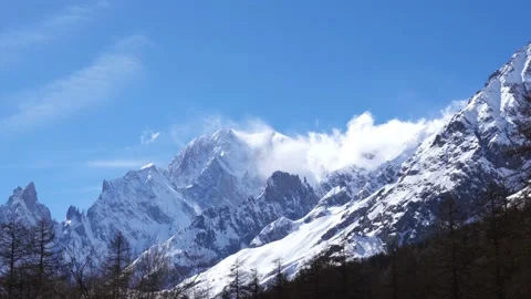 Mont Blanc Highest Alps Mountain, Time Lapse Video stock 239641211
