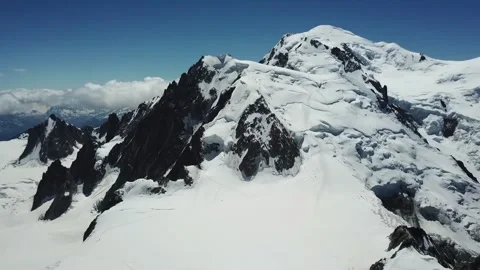 Mont blanc massive snow capped mountain peak glacier Stock Footage 340871236
