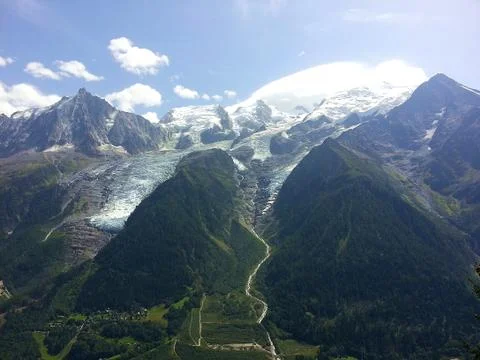 Mont Blanc mountain and glacier near Chamonix, France Stock-Fotos