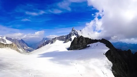 Mont Blanc snow and clouds timelapse. Europe Stock Footage 85246725