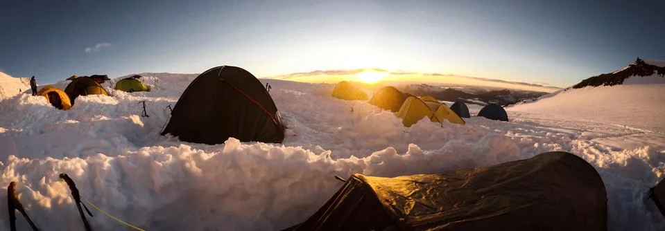 Mont Blanc tent camp Stock Photos
