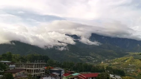 Mont. Kinabalu Reverse Clouds Timelapse Stock Footage 203890466