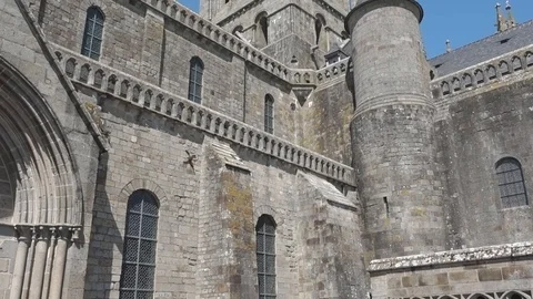 Mont Saint Michel Abbey Stock Footage