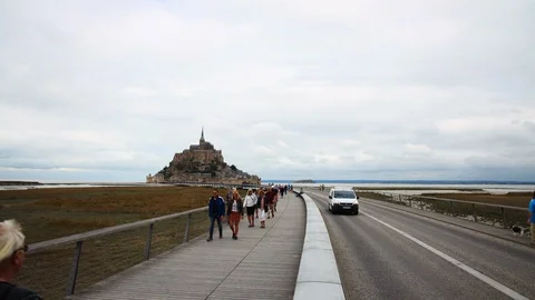 Mont-Saint-Michel. Normandy. France. Europe Stock Footage