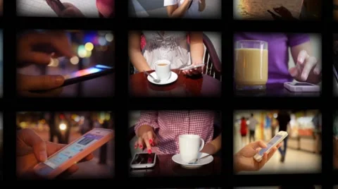 Montage 3D Animation. Using Smartphone Concept Stock Footage 52074295