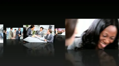 Montage 3D Business People Using Wireless Technology Stock Footage
