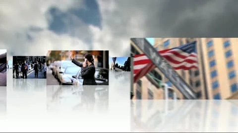 Montage 3D Images Multi Ethnic Business People Stock Footage