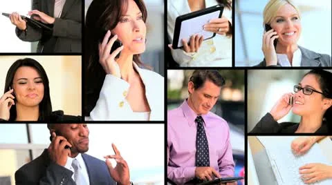 Montage of Ambitious Young Business People & Technology Stock Footage