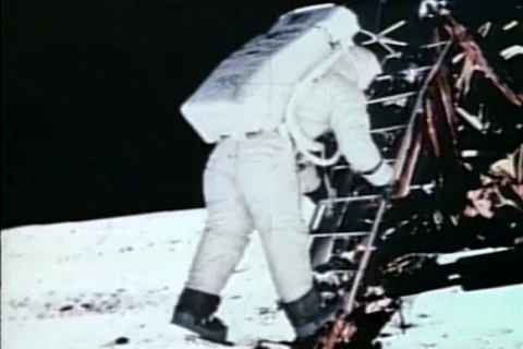 Montage of Apollo 11 photos  of Moon Landing 1969 Stock Footage