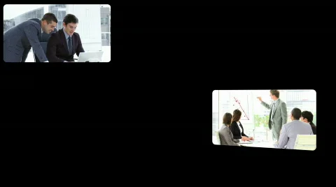 Montage of assertive businessmen at work Video stock 705169