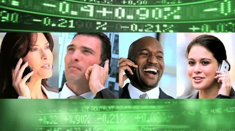 Montage Business People using technology in success Stock Footage