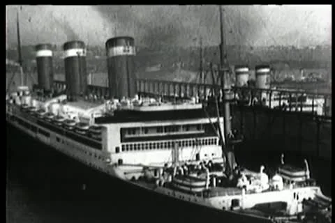 Montage of ocean liner on the move Stock Footage 11355860
