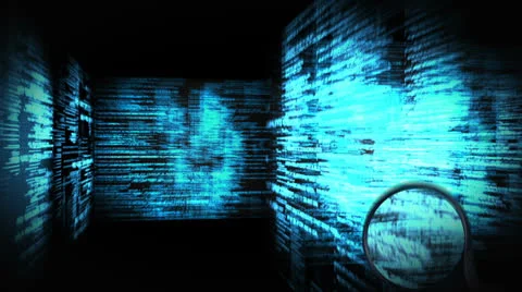 Montage of a screen showing binary code and magnifying glass Stock Footage 23366167