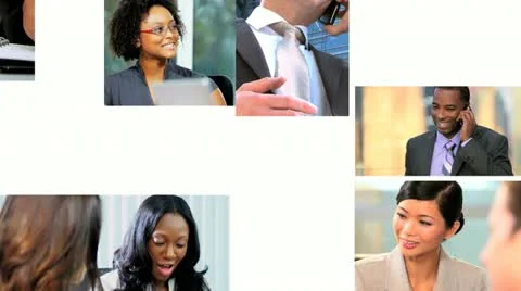 Montage Successful Multi Ethnic Career Business People Stock Footage