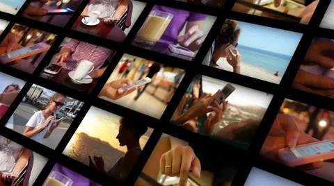Montage. Using Smartphone Concept Video stock 52071621