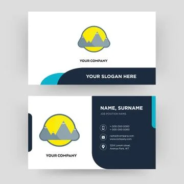 Montain business card design template, Visiting for your company Free Stock Illustration