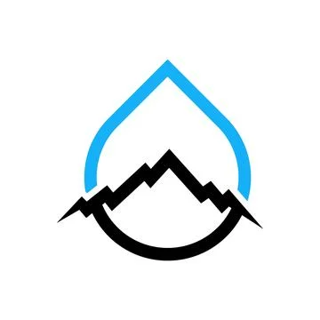 Montain Water Vector Logo Design Stock Illustration