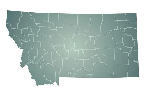 Montana administrative map. counties map of Montana, blank Map, empty map o.. Stock Illustration