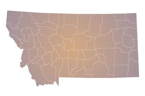 Montana administrative map. counties map of Montana, blank Map, empty map o.. Stock Illustration